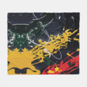 Kleurrijke abstracties: spatten en lijnen fleece deken (Voorkant (Horizontaal))