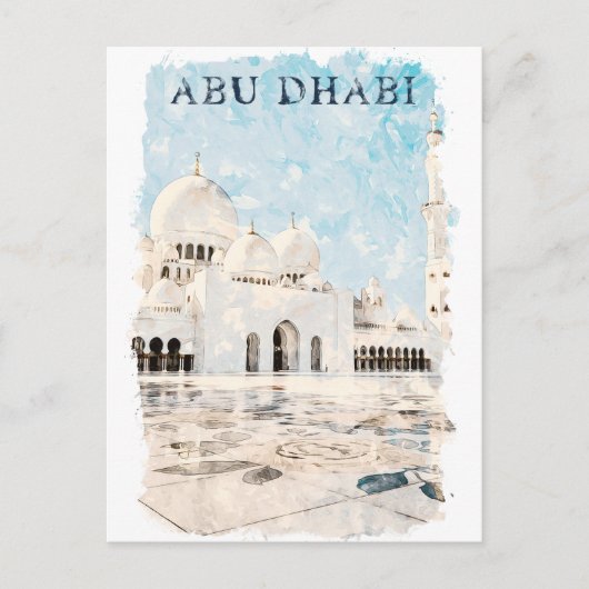 Kleurrijke Abu Dhabi UAE Monument Briefkaart (Voorkant)