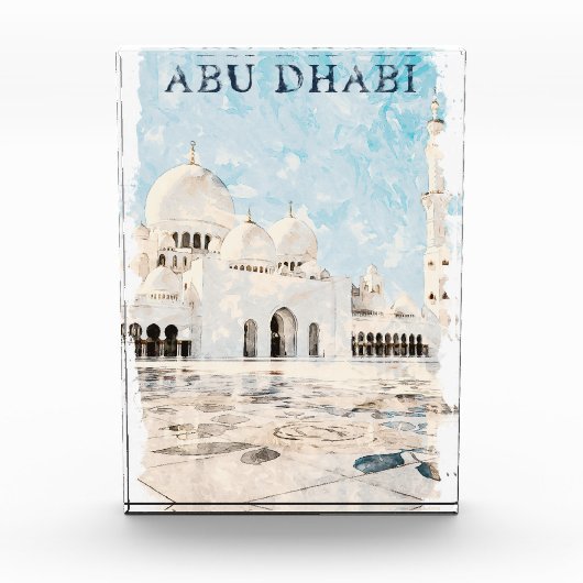 Kleurrijke Abu Dhabi UAE Monument Fotoblokken (Voorkant)