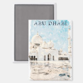 Kleurrijke Abu Dhabi UAE Monument Magneet (Voorkant / Achterkant)