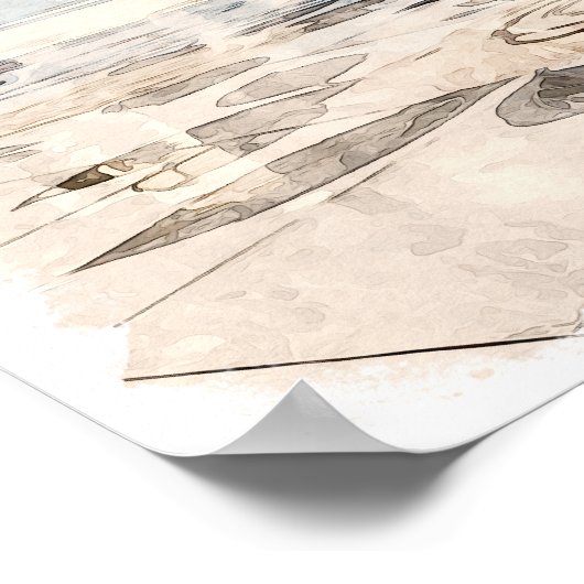 Kleurrijke Abu Dhabi UAE Monument Poster (Hoek)