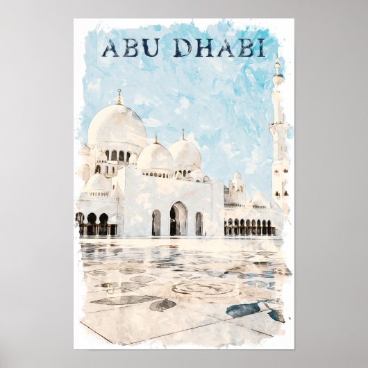 Kleurrijke Abu Dhabi UAE Monument Poster (Voorkant)