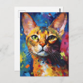 Kleurrijke Abyssinische kat Briefkaart (Voorkant / Achterkant)