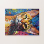 Kleurrijke Abyssinische kat Legpuzzel (Horizontaal)
