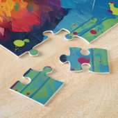 Kleurrijke Abyssinische kat Legpuzzel (Zijkant)