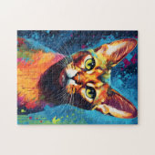 Kleurrijke Abyssinische kat Legpuzzel (Horizontaal)