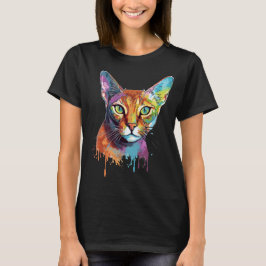 Kleurrijke Abyssinische kat T-shirt