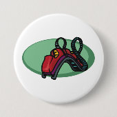 Kleurrijke achtbaanrit ronde button 7,6 cm (Voorkant)