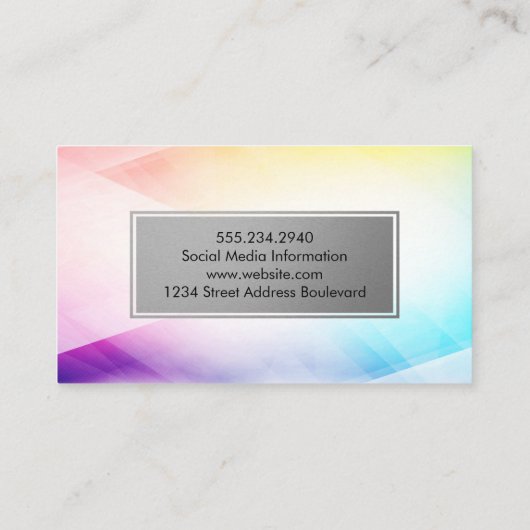 Kleurrijke achtergrond Abstract modern Visitekaartje (Achterkant)