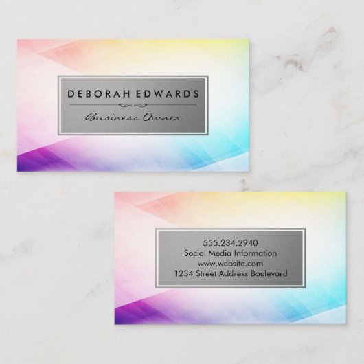 Kleurrijke achtergrond Abstract modern Visitekaartje (Voorkant / Achterkant)
