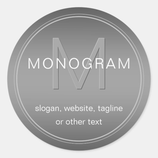 Kleurrijke achtergrond en monogram bewerkbaar ronde sticker (Voorkant)