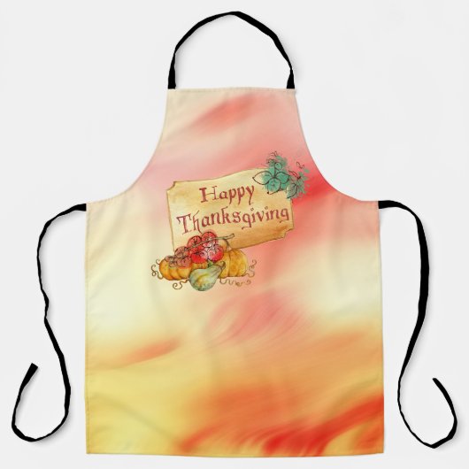 Kleurrijke achtergrond en pompoenen schort (Voorkant)