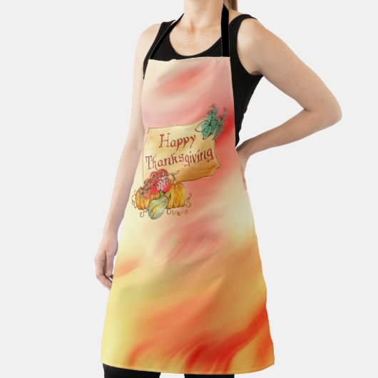 Kleurrijke achtergrond en pompoenen schort (Insitu)