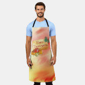 Kleurrijke achtergrond en pompoenen schort (Gedragen)