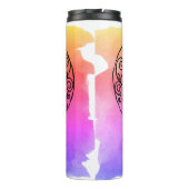 Kleurrijke achtergrond - Gepersonaliseerde zwarte Thermosbeker (Achterkant)