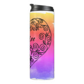 Kleurrijke achtergrond - Gepersonaliseerde zwarte Thermosbeker (Geroteerd rechts)