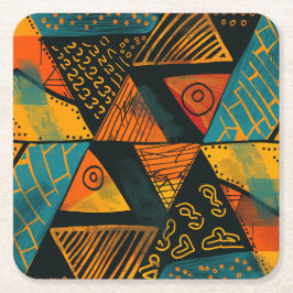 Kleurrijke achtergrond met Afrikaanse motieven Kartonnen Onderzetters