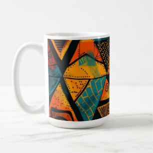 Kleurrijke achtergrond met Afrikaanse motieven Koffiemok