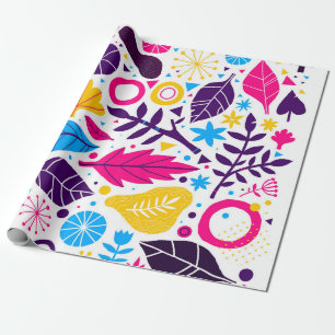 Kleurrijke achtergrond met met de hand getrokken f cadeaupapier