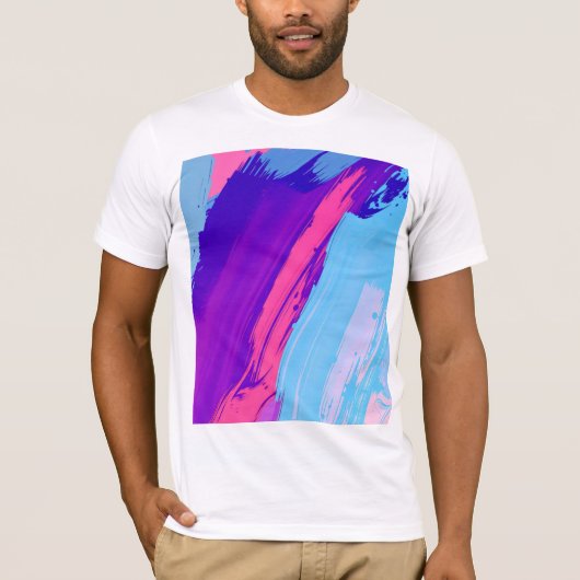 Kleurrijke achtergrond met veel verfstreken t-shirt (Voorkant)
