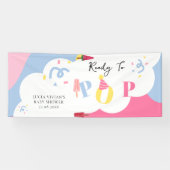 Kleurrijke achtergrond Popsicle Baby shower Spandoek (Horizontaal)