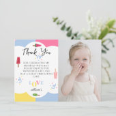 Kleurrijke achtergrond Popsicle foto dank u kaart (Staand voorkant)