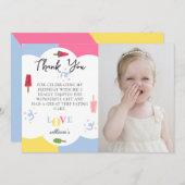 Kleurrijke achtergrond Popsicle foto dank u kaart (Voorkant / Achterkant)