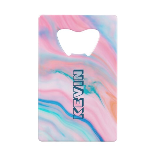 Kleurrijke achtergrond van faux creditkaart flessenopener (Achterkant)