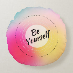 Kleurrijke achtergrond van het Onduidelijke beeld Rond Kussen