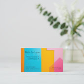Kleurrijke achtergrond van rechthoeken Visitekaart Visitekaartje (Staand voorkant)