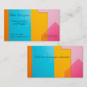 Kleurrijke achtergrond van rechthoeken Visitekaart Visitekaartje (Voorkant / Achterkant)