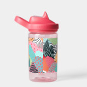 Kleurrijke achtergrond van vormen, stippen en lijn waterfles (Rechts)