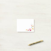 Kleurrijke achtergrond vliegende vogel post-it® notes (Op bureau)