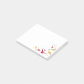 Kleurrijke achtergrond vliegende vogel post-it® notes (Schuin)