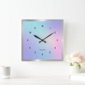 Kleurrijke achtergrondklok met vierkante muurklok vierkante klok (Huis)