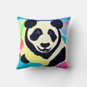 Kleurrijke achtergrondpanda kussen (Achterkant)