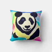Kleurrijke achtergrondpanda kussen (Voorkant)