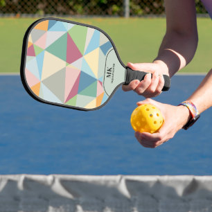 Kleurrijke achthoekige geometrische achtergrond mo pickleball paddle
