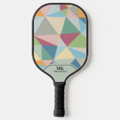 Kleurrijke achthoekige geometrische achtergrond mo pickleball paddle (Achterkant)