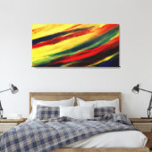 Kleurrijke Acryl Abstract Triptych Verpakt Canvas Afdruk (Insitu (Slaapkamer))