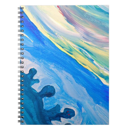 Kleurrijke acryl schilderij, gestructureerde achte notitieboek (Voorkant)