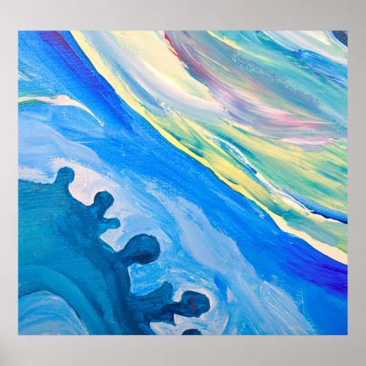 Kleurrijke acryl schilderij, gestructureerde achte poster (Voorkant)