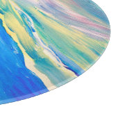 Kleurrijke acryl schilderij, gestructureerde achte snijplank (Hoek)