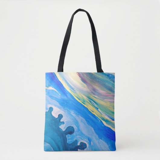 Kleurrijke acryl schilderij, gestructureerde achte tote bag (Voorkant)