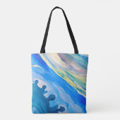 Kleurrijke acryl schilderij, gestructureerde achte tote bag (Achterkant)