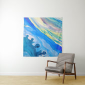 Kleurrijke acryl schilderij, gestructureerde achte wandkleed (In situ)