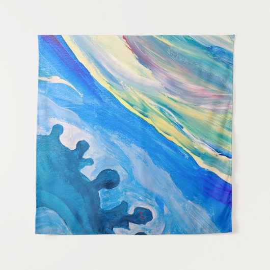 Kleurrijke acryl schilderij, gestructureerde achte wandkleed (Voorkant)