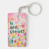 kleurrijke acryl schilderij stijl individuele offe sleutelhanger (achterkant)