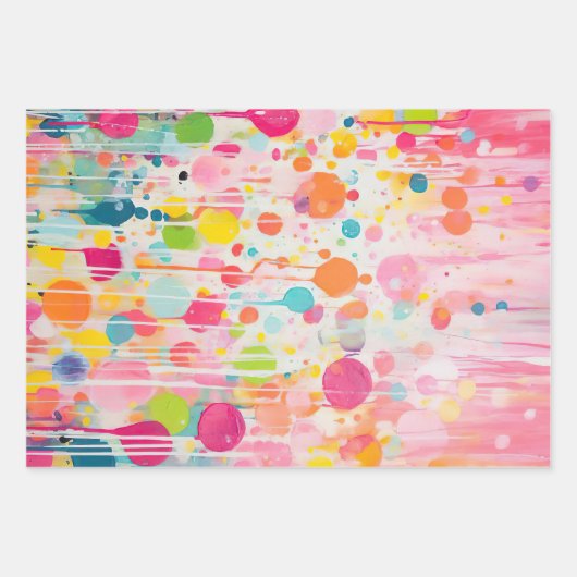 Kleurrijke acryl schilderij stijl inpakpapier vel (Voorkant)