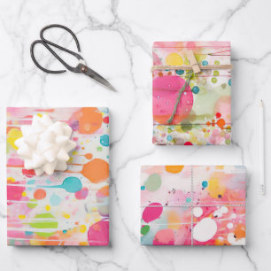 Kleurrijke acryl schilderij stijl inpakpapier vel